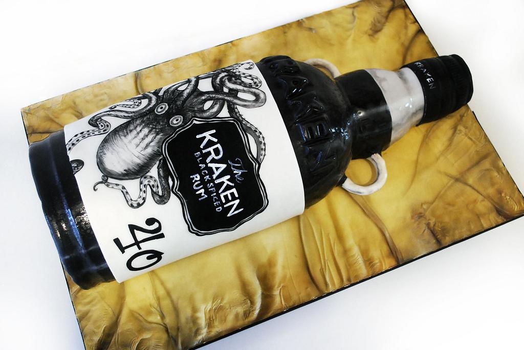 Supersized Kraken Rum Bottle Cake by Danielle Lainton CakesDecor