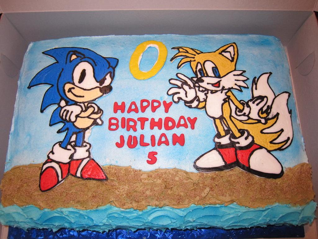 Sonic And Tails Cake - CakeCentral.com