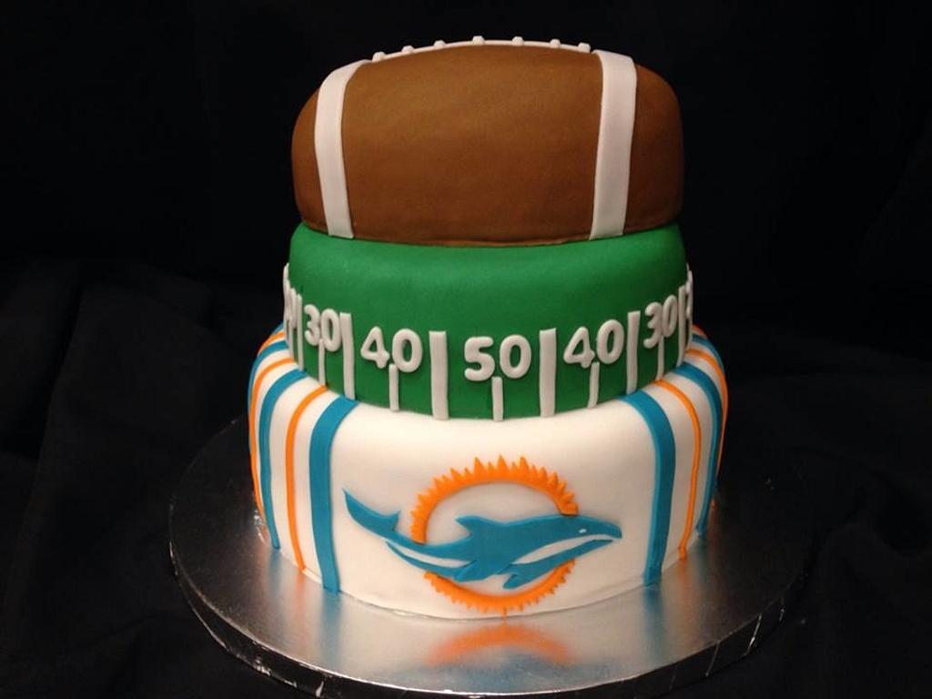 Miami Dolphins Cake - Decorated Cake by - CakesDecor