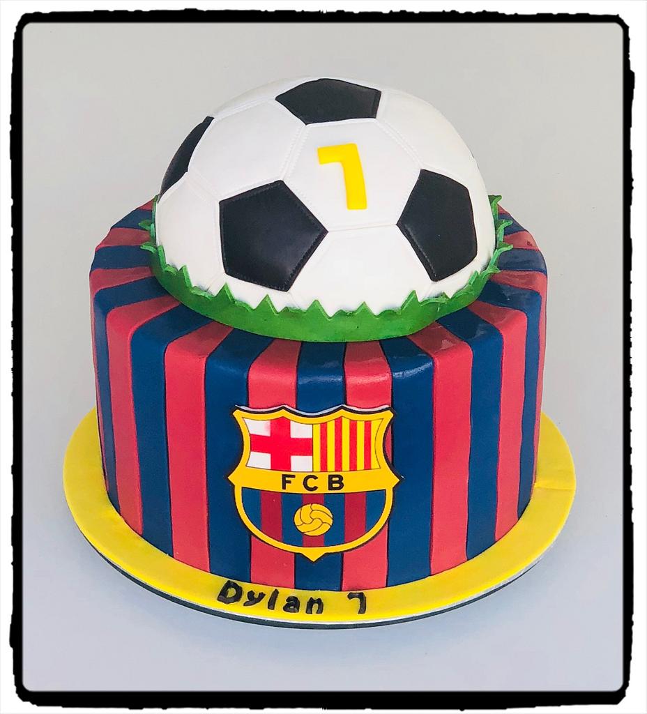 Liverpool vs Barcelona Football Cake – Caramel Sweet Arts