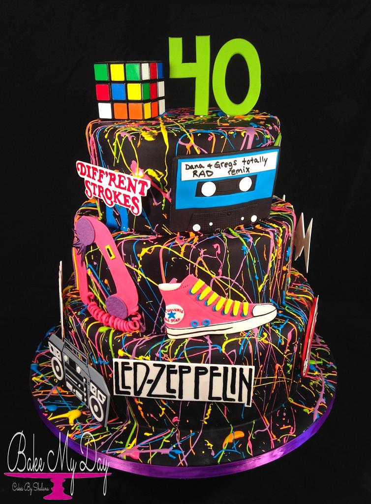 80's inspired 40th birthday cake - Decorated Cake by - CakesDecor