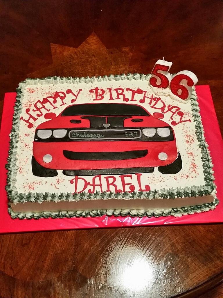 Dodge Challenger Birthday Cake - Decorated Cake by Terry - CakesDecor