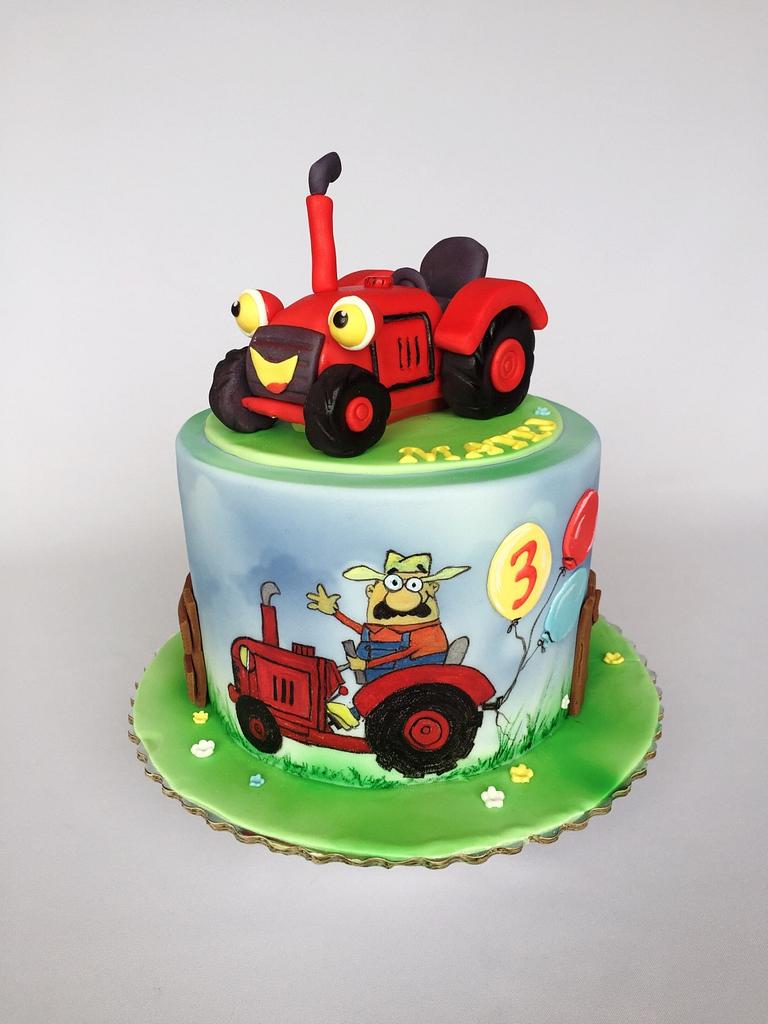 Little red tractor - Decorated Cake by Layla A - CakesDecor