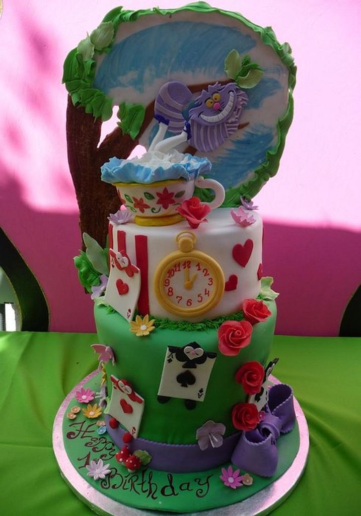 Alice in Wonderland baby shower cake - Decorated Cake by - CakesDecor