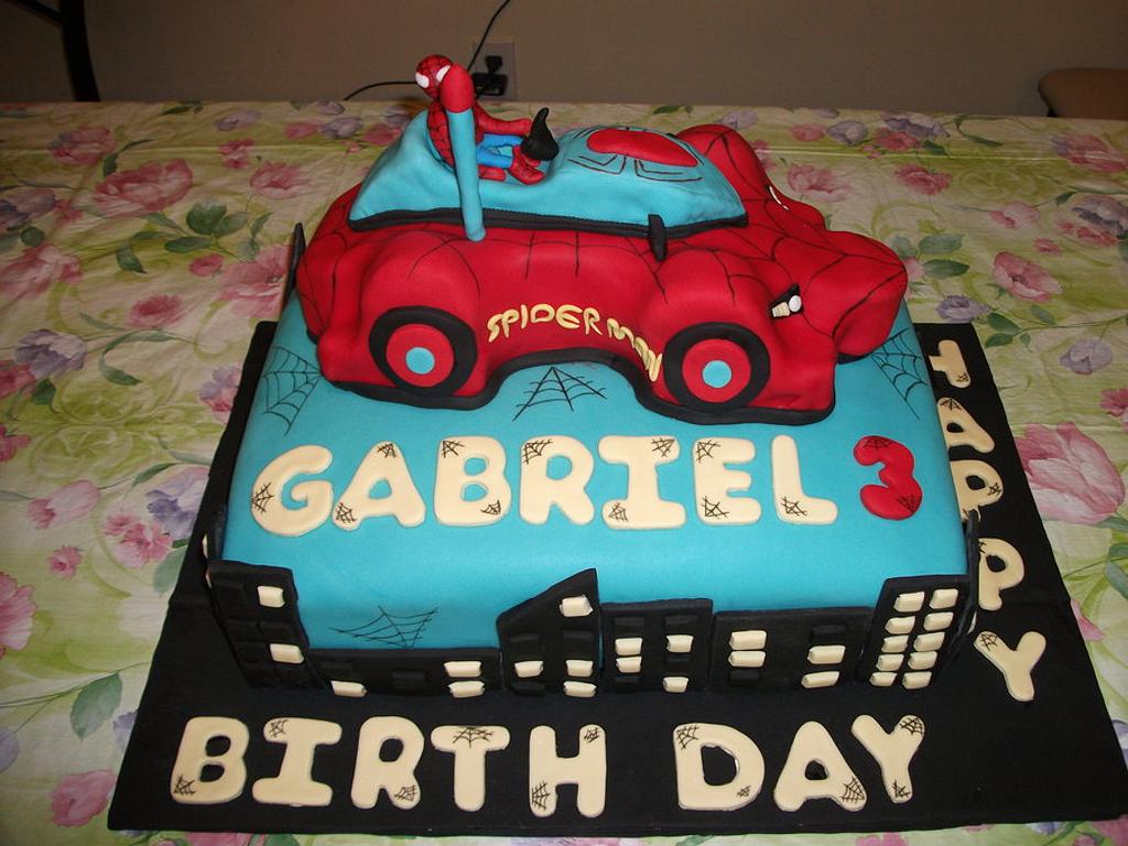 Spiderman Car Cake - Cake by DialaSweetCakes - CakesDecor