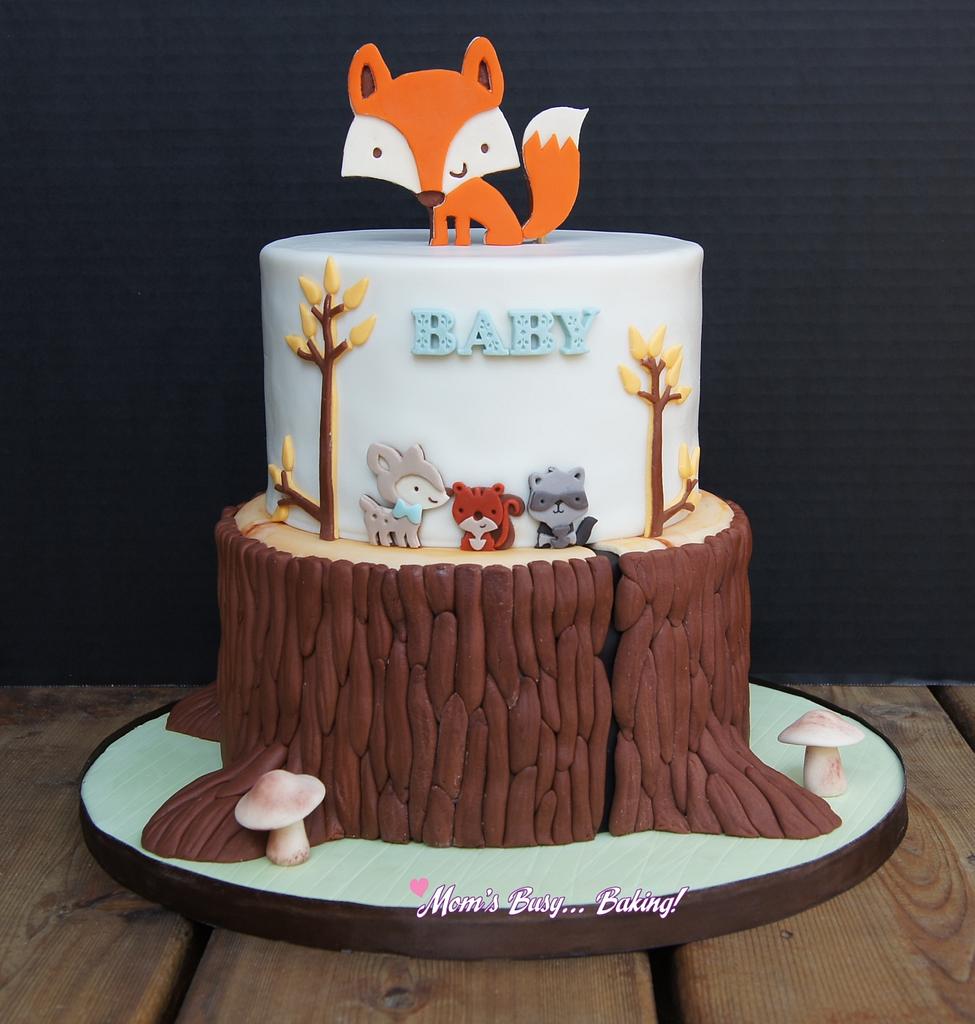 Fox baby hot sale shower cake