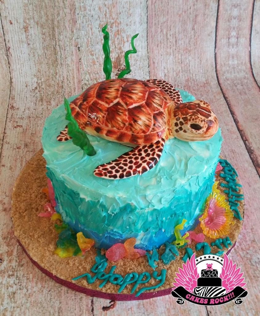 Sea Turtle Birthday Cake - Cake by Cakes ROCK!!! - CakesDecor