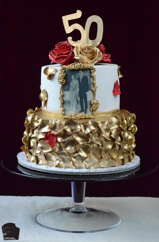 golden anniversary cake | 50th wedding anniversary cakes, Wedding  anniversary cakes, Golden wedding anniversary cake