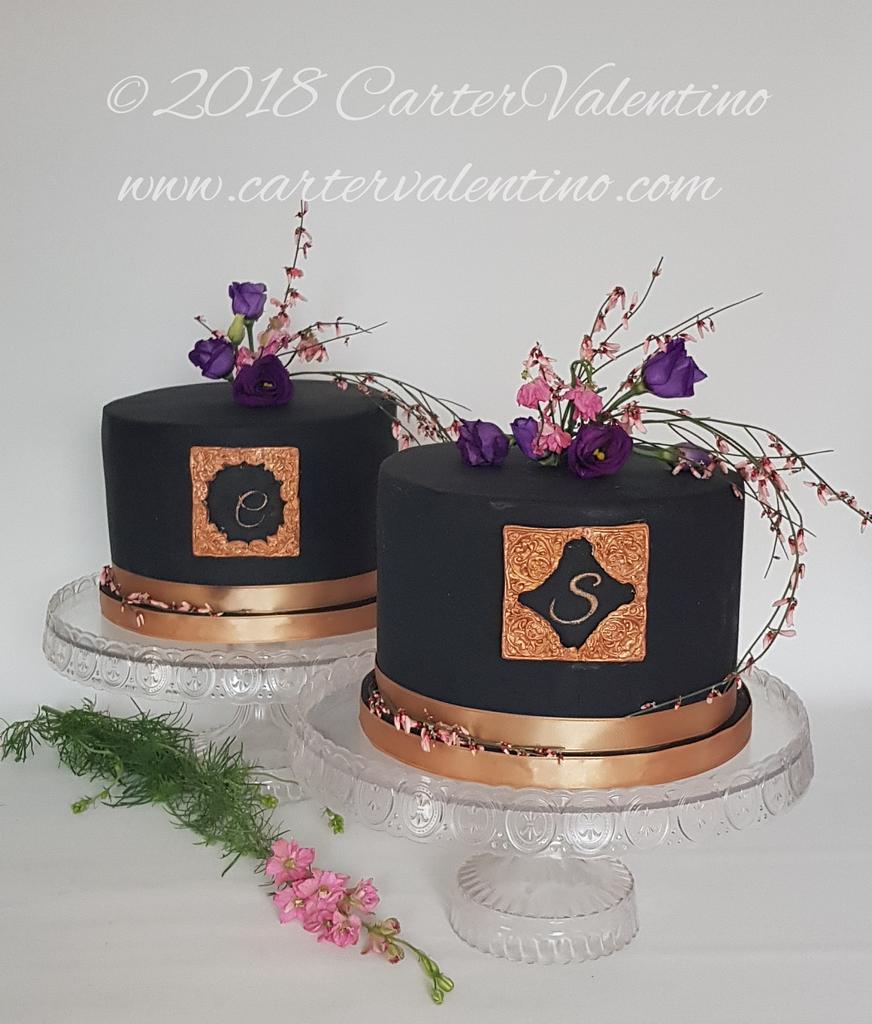Nanabytez Cakes & Edibles - A simple Louis Vuitton designer cake for a set  of twins (Male & Female). White and black with a touch of red.  #birthdaycake #twins #twinscake #manandwomancake #maleandfemalecake #