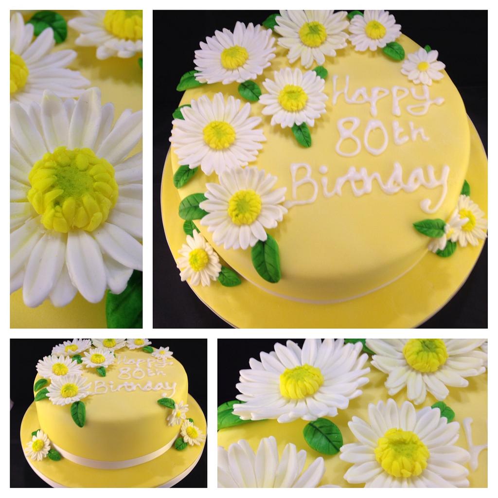 Gerbera daisies birthday cake - Decorated Cake by The - CakesDecor