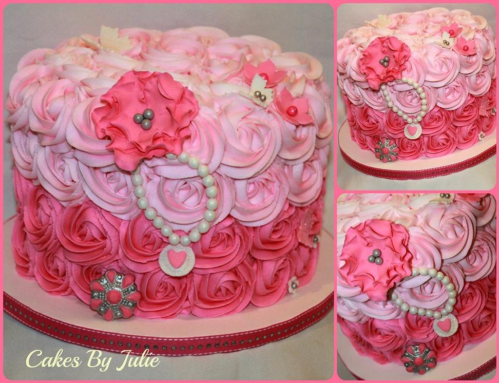 Vivid Rose Swirl Cake- MyFlowerTree
