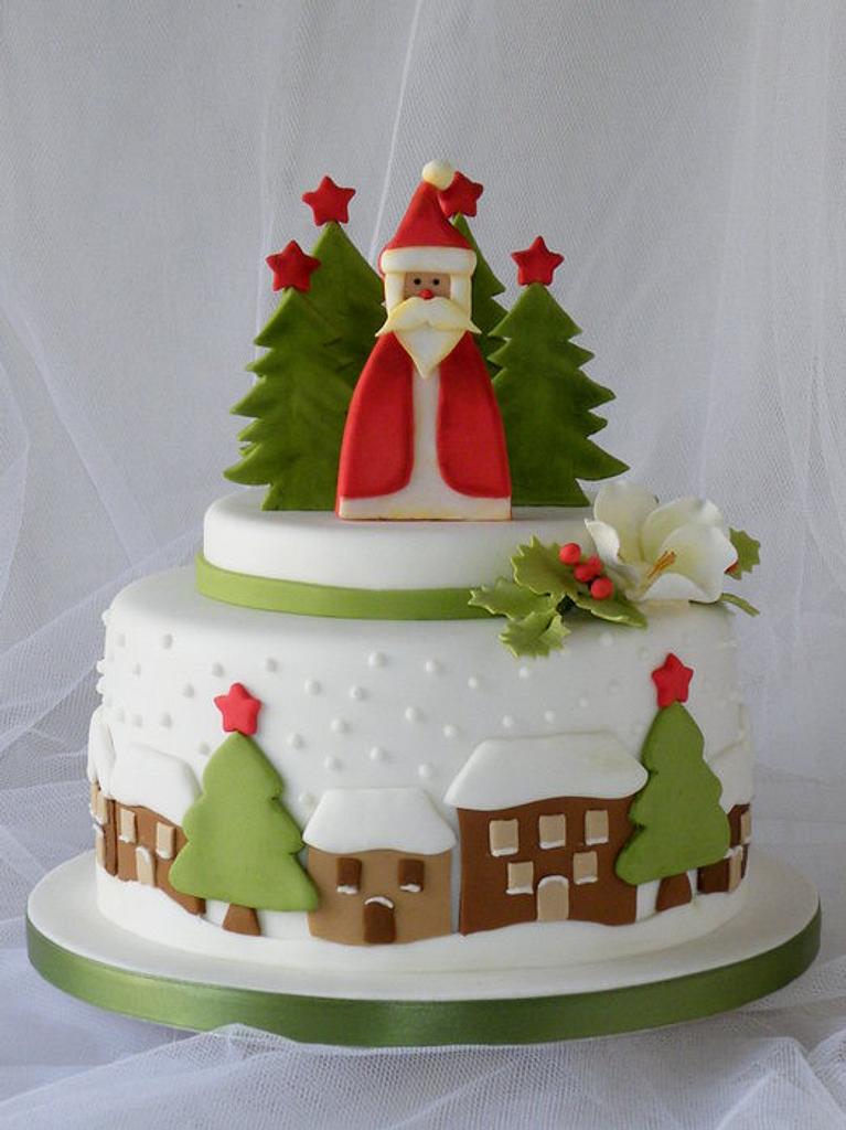 Premium Photo | Santa claus cake decorated for christmas