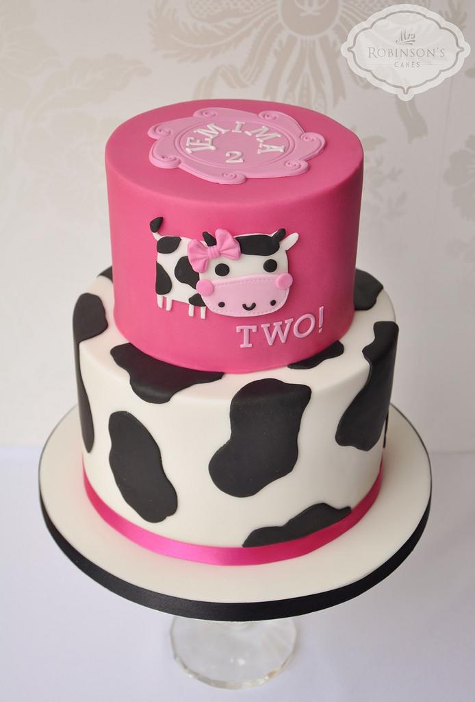 Girl Cow Cake Topper 2nd Birthday Girl Farm Centerpiece - Etsy Hong Kong