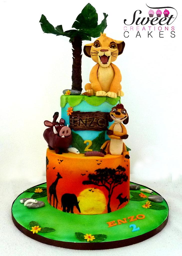 2 tier ,LION KING THEME CAKE 🌳🦁 You can't buy happiness but you can buy  cake and that's kind of the same thing 🤗🧁🍰✨ All... | Instagram