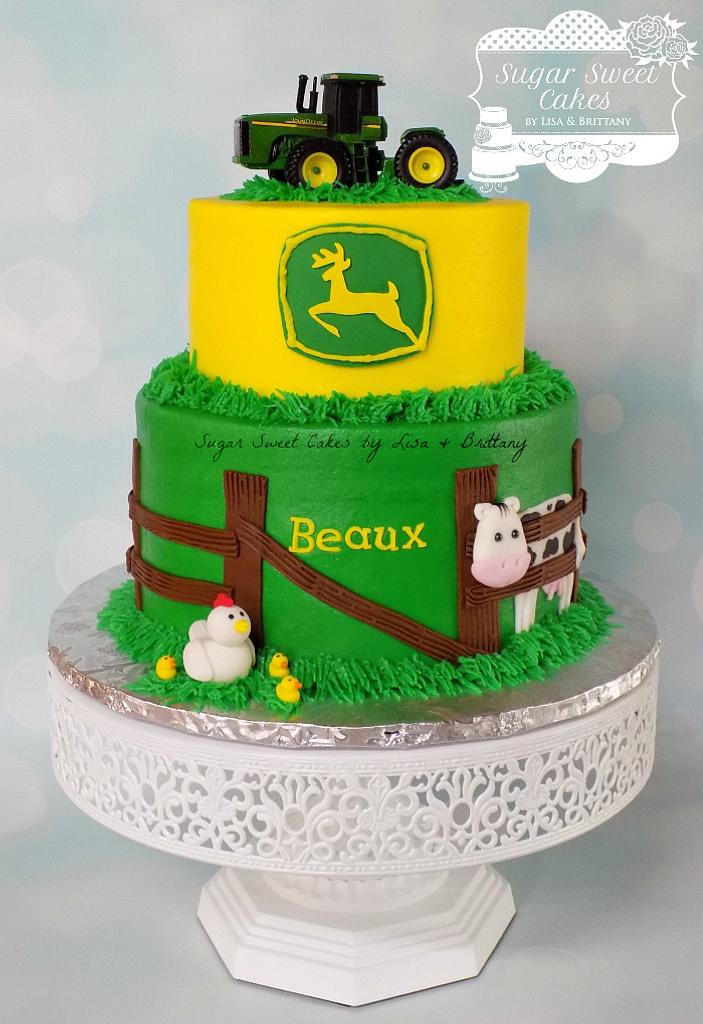 John Deere Cake | Simple white cake with buttercream with a … | Flickr