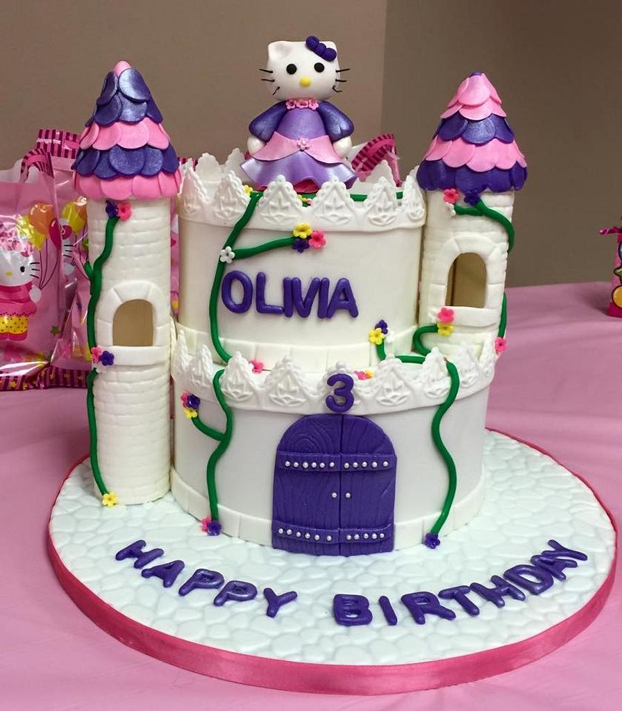 Princess Hello Kitty castle cake | Made for my niece Molly's… | Flickr