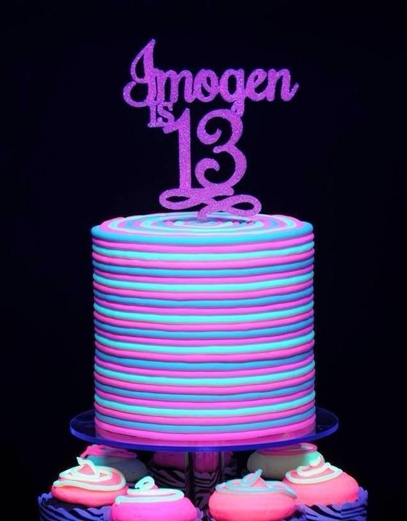 Neon cake topper,Neon cake topper personalized,(black Card Background) |  eBay
