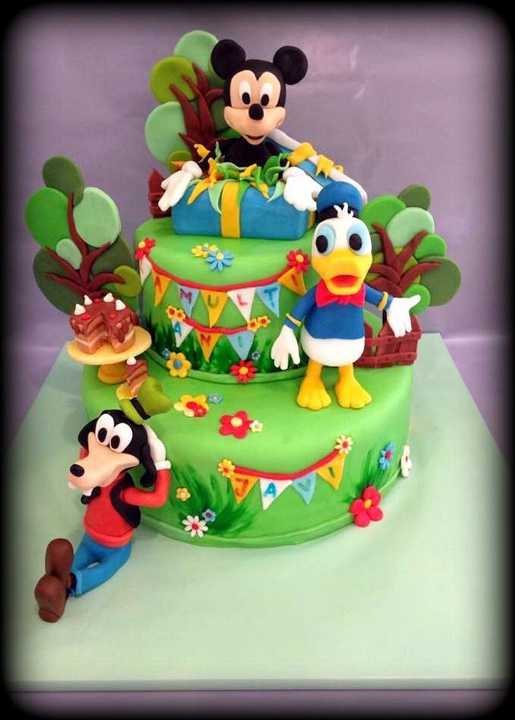 Birthday cake with Mickey, Goofy and Donald - Cake by - CakesDecor