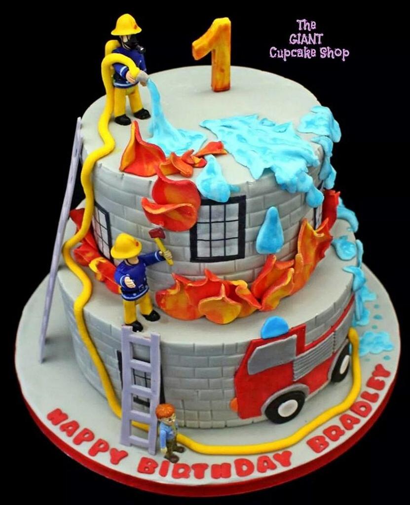 1st birthday Fireman Sam cake
