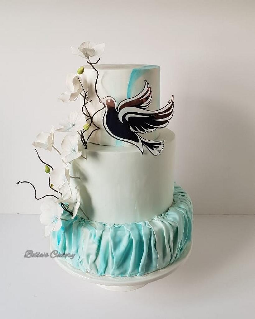 Green and White Confirmation Cake – The Menu Cakery