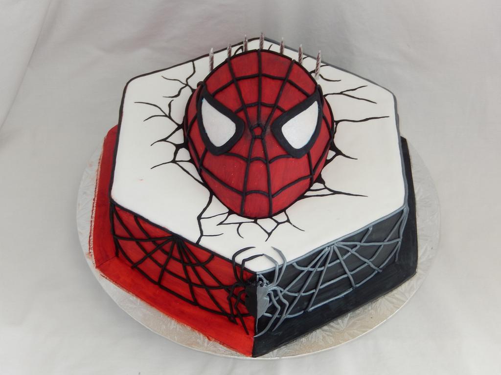 black spiderman birthday cake