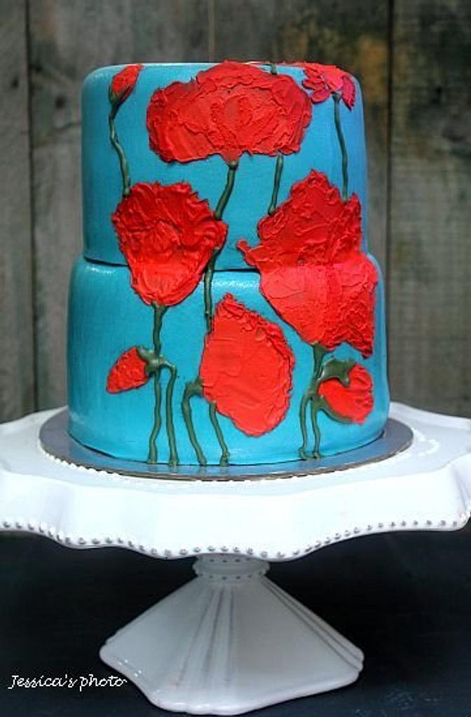 PALETTE KNIFE PAINTED CAKE Cake by Jessica MV CakesDecor
