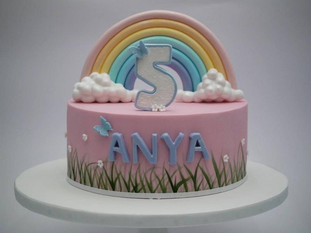 Pastel Rainbow Cake - Decorated Cake by Prettytemptations - CakesDecor