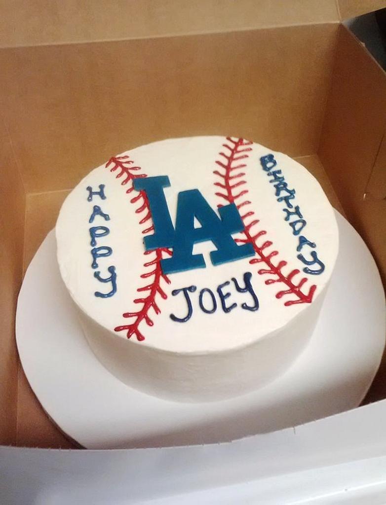 LA Dodgers Baseball Cake - Cake by 6 Bittersweets - CakesDecor