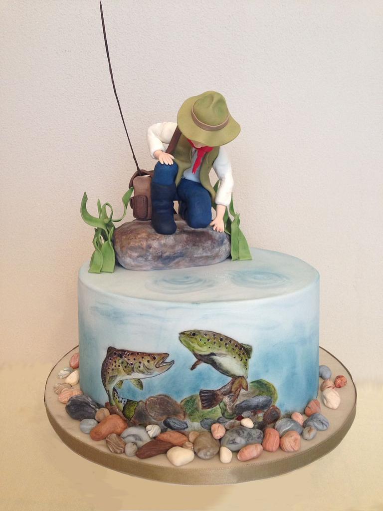 Fishing cake - Decorated Cake by tomima - CakesDecor