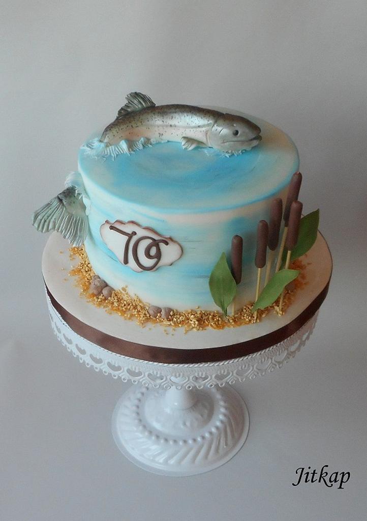 Fishing birthday cake - Decorated Cake by Jolana Brychova - CakesDecor