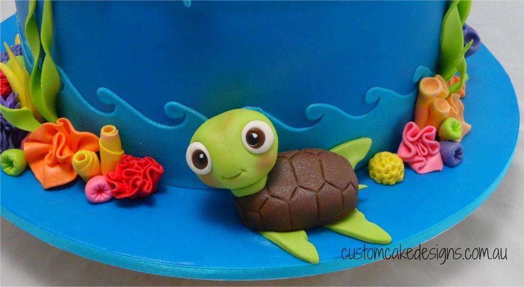 Turtle 21st Cake - Cake by Custom Cake Designs - CakesDecor