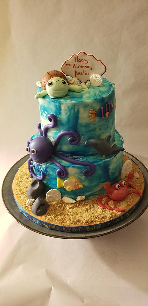 Sea Creature Baby Shark Birthday Cake – Cake Me Up Patisserie