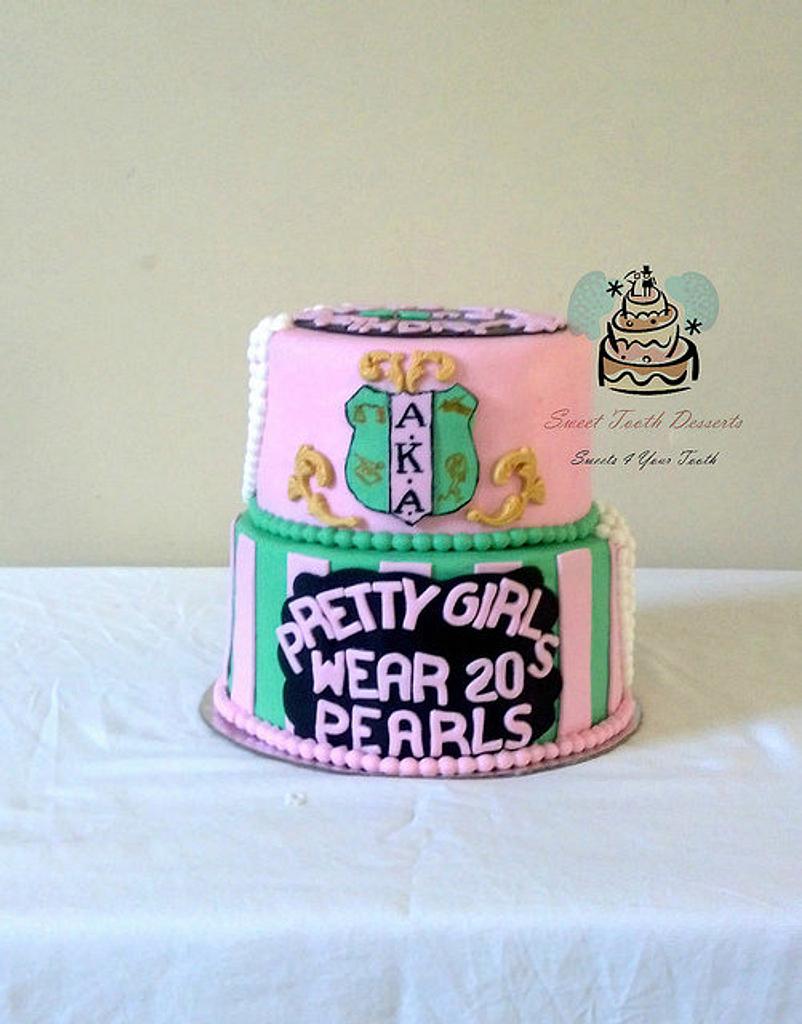 AKA Sorority Birthday Cake - Cake by Carsedra Glass - CakesDecor