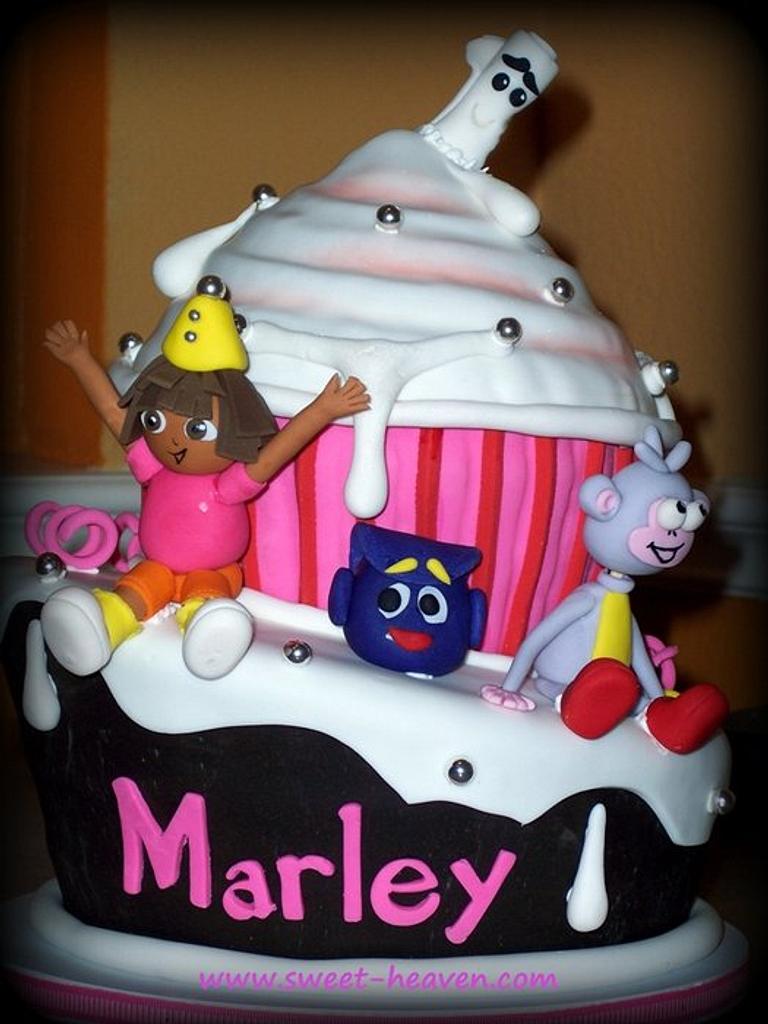 Dora & Boots Birthday Cake - CakeCentral.com