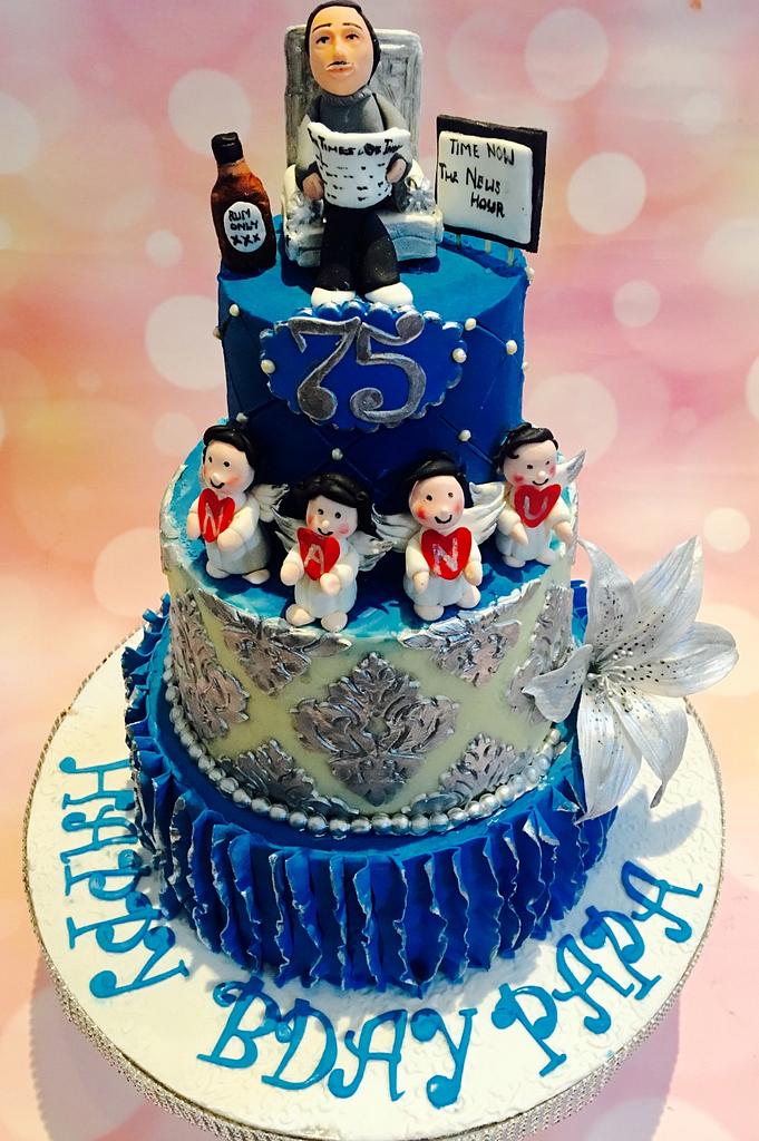 75th birthday cake - Decorated Cake by Aakanksha - CakesDecor