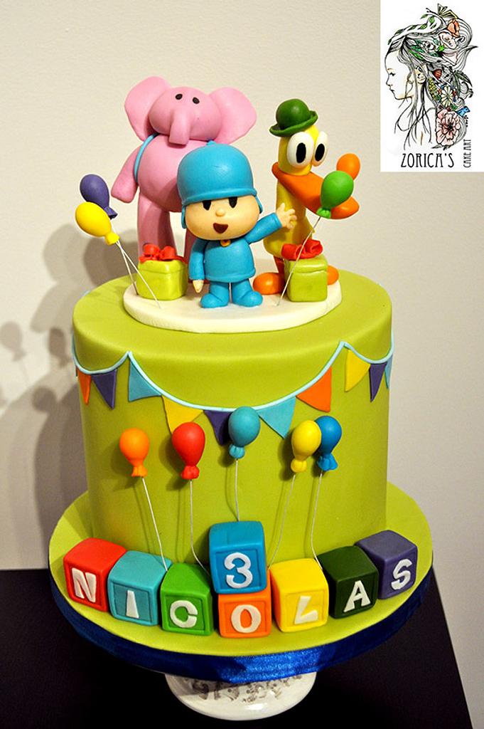 Pocoyo Themed Birthday Cake Pastel De Pocoyo Pinata De Pocoyo - Otosection