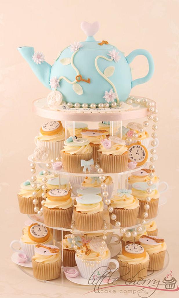 Vintage Alice In Wonderland Cake Topper For A Cupcake Tower 
