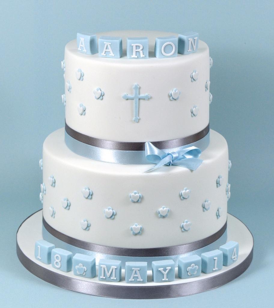 Baby Boy Christening/Baptism Cake - Decorated Cake by - CakesDecor