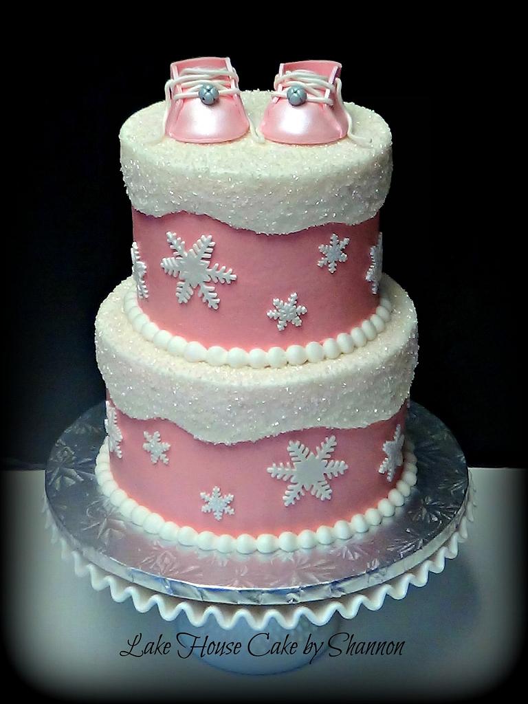 Winter themed hot sale baby shower cake