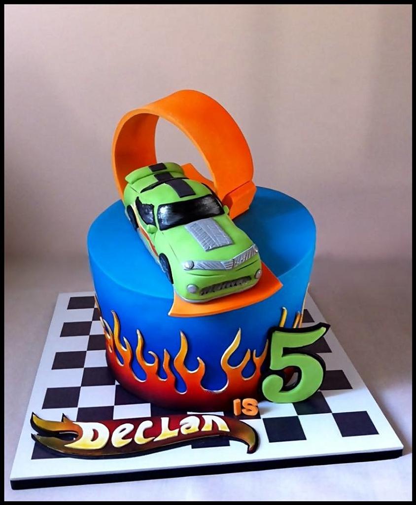 Hotwheels cars themed single tier Cake