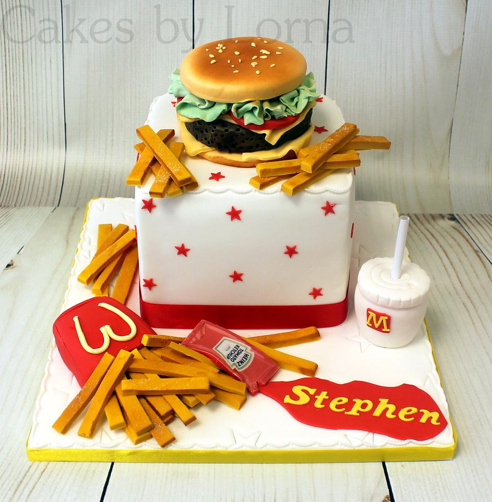 Burger and Fries Cake | Burger and fries, Burger cake, Burger