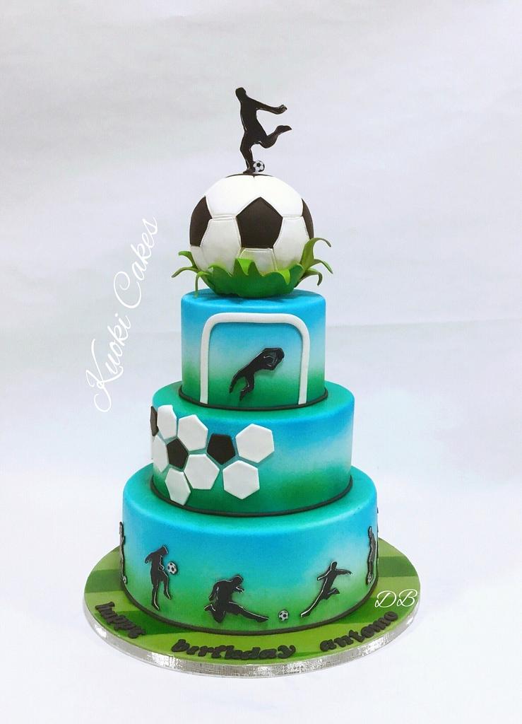 Queen of Cakes - 3 tier football cake inc a football made... | Facebook