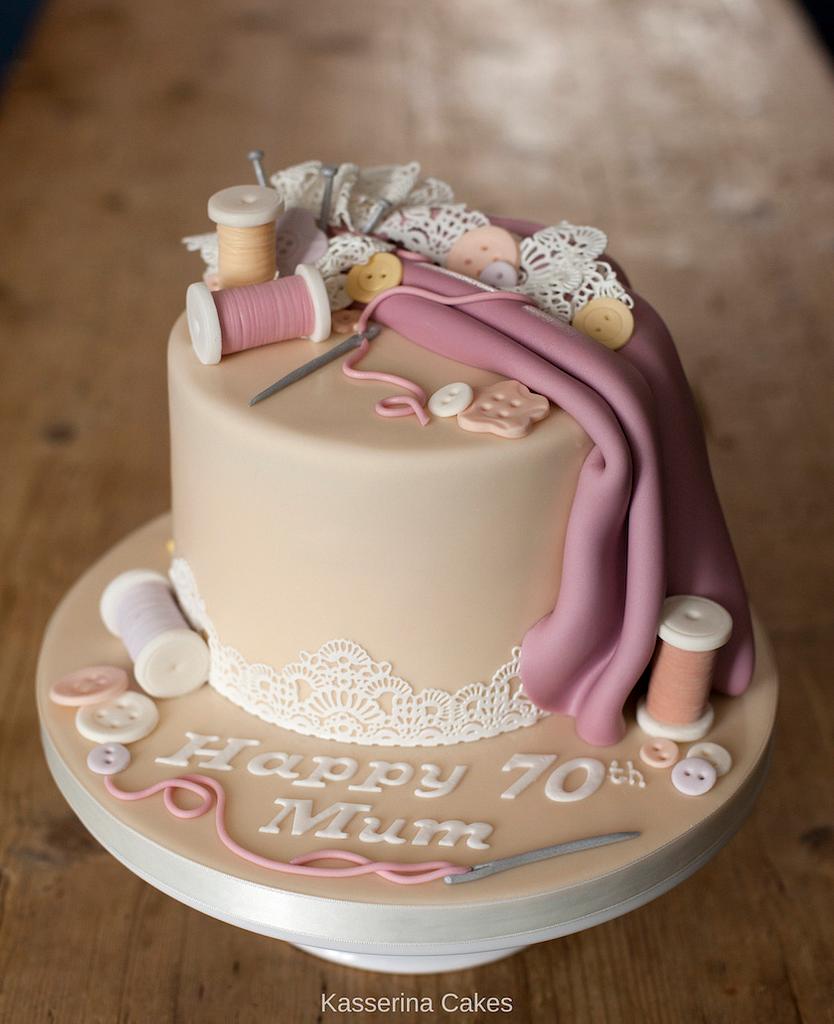 Sewing Themed Buttercream Cake - CakeCentral.com