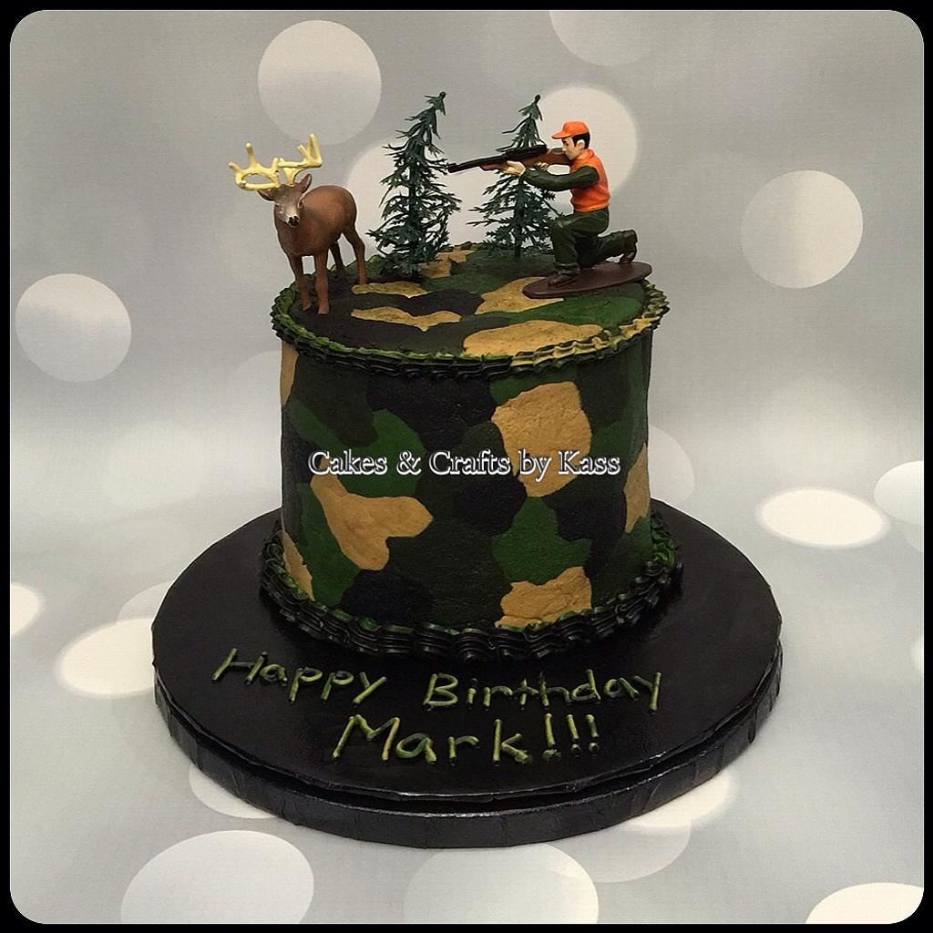 Hunter's Camouflage Birthday Cake Topper | Zazzle