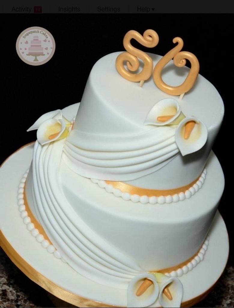 Golden Wedding - Cake by Sugarpatch Cakes - CakesDecor