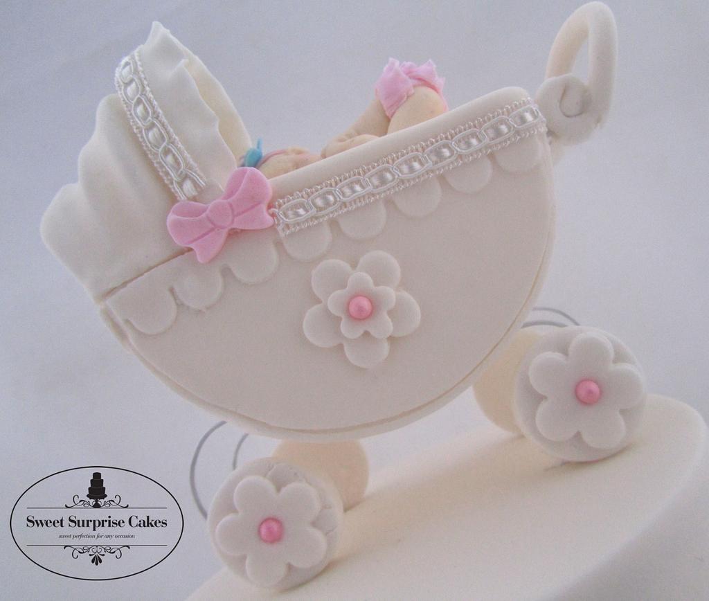 Antique Baby Shower Cake - Cake by Rose, Sweet Surprise - CakesDecor