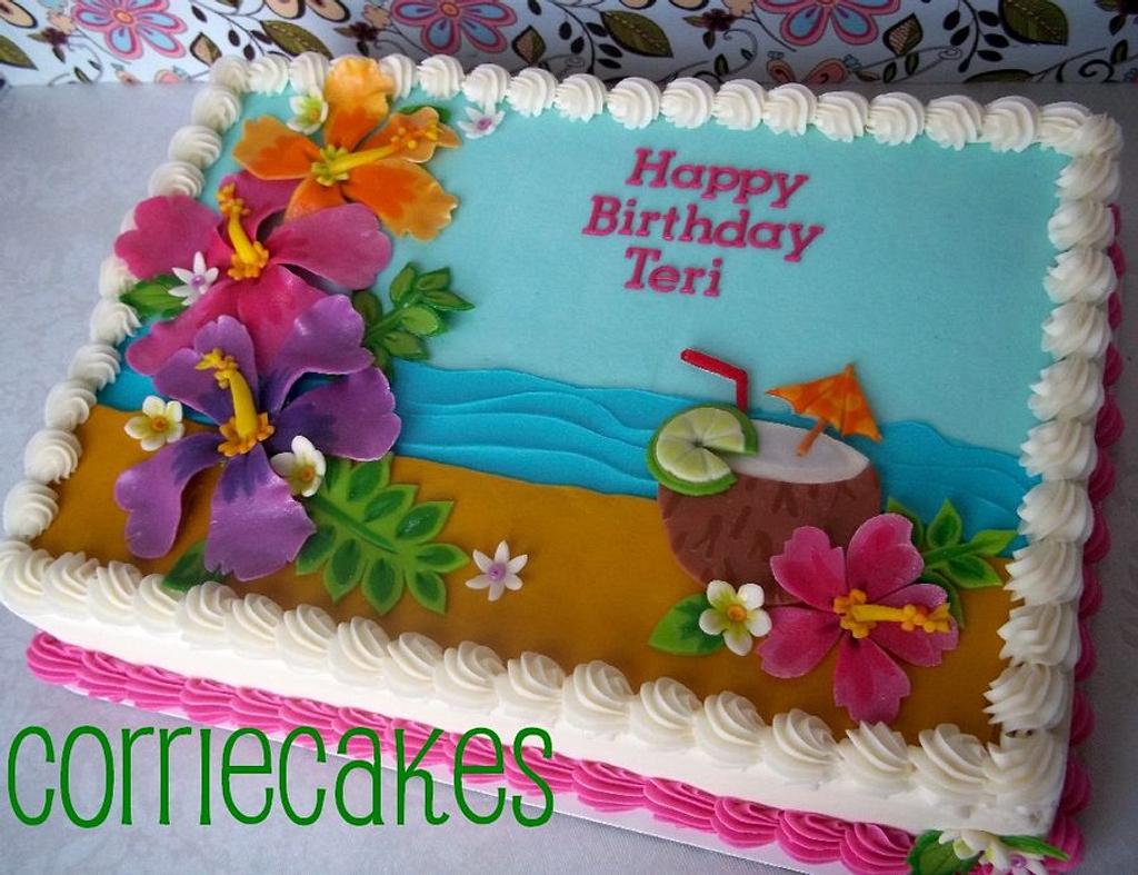 Hawaiian Theme Party Cake Stock Photo 1041667456 | Shutterstock