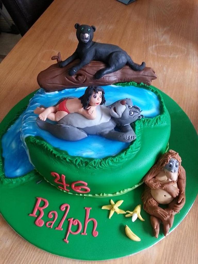 Little Dinosaur and Mowgli Jungle Adventure Cake