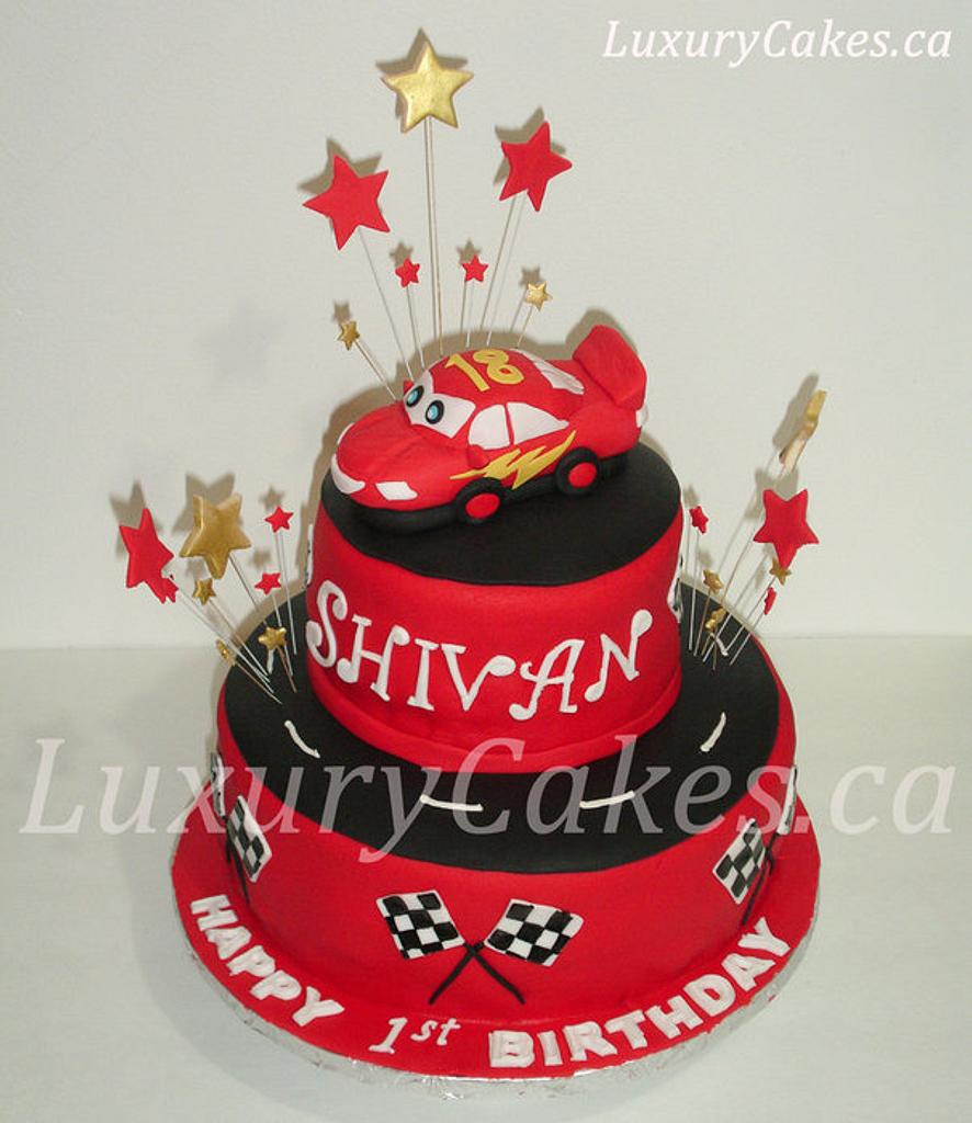 Two-tier Cars Cake | Cars birthday cake, Cupcake cakes, Car cake