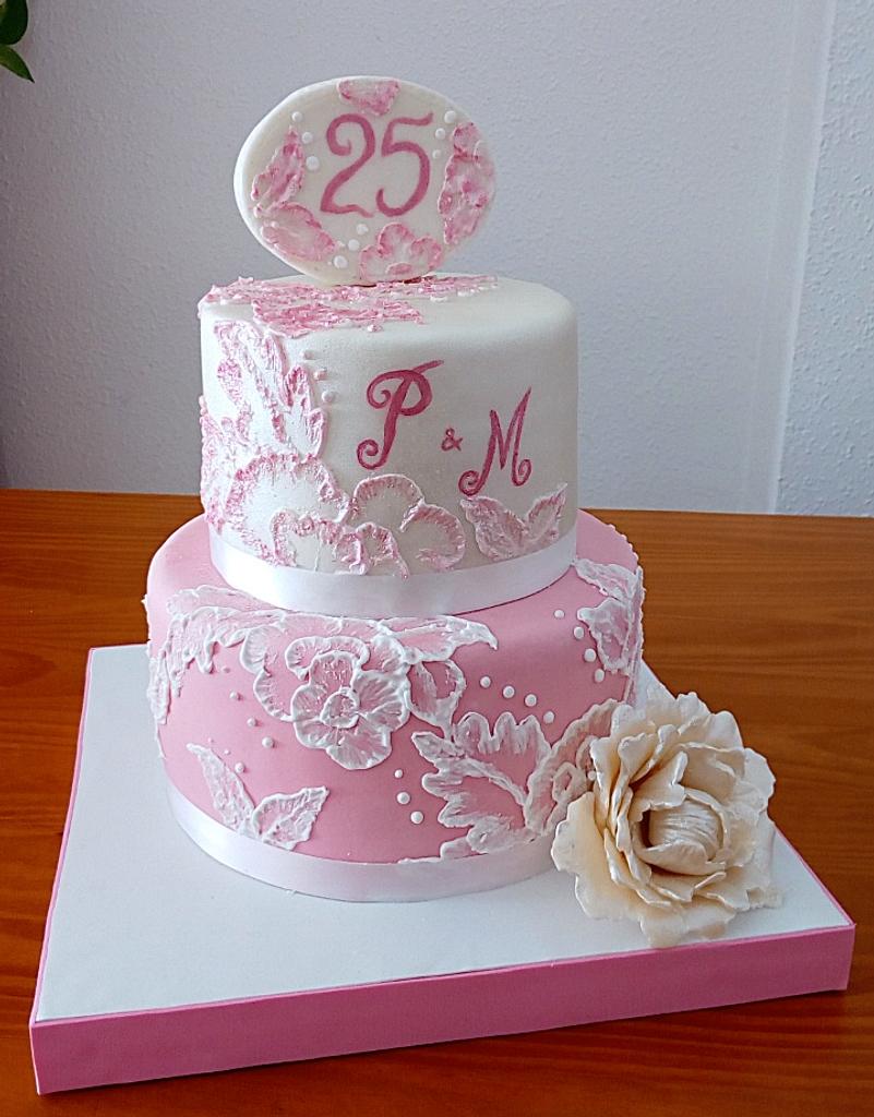 TARTA 25º ANIVERSARIOS P Y M - Cake by Camelia - CakesDecor